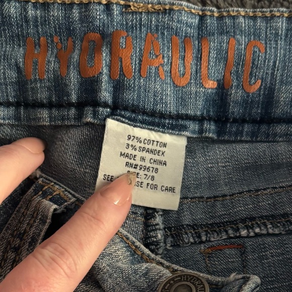 Hydraulic Denim low rise Jeans with Button Fly Closure 7/8 - Picture 1 of 5